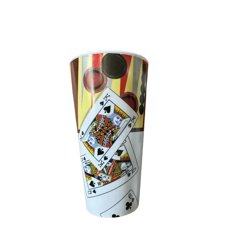 Gibson Casino Playing Cards‎ Melamine Tumblers Cups Set of 4 Poker Barware Vegas